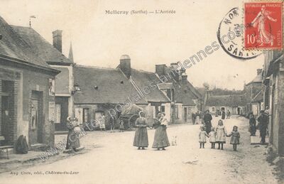 Carte postale ancienne L'Arrivée — Melleray (Sarthe)