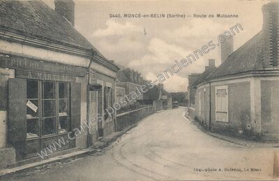 Carte postale ancienne Route de Mulsanne — Moncé-en-Belin (Sarthe)