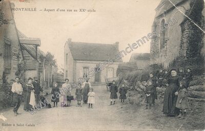 Carte postale ancienne Aspect d'une rue au XX° siècle — Montaillé (Sarthe)