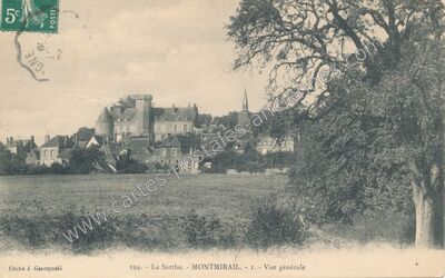 Carte postale ancienne Vue générale — Montmirail (Sarthe)