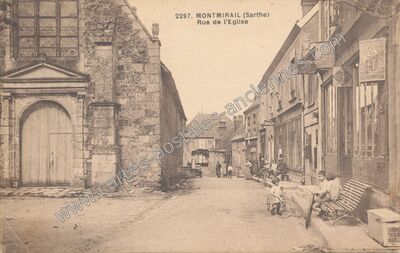 Carte postale ancienne Rue de l'Eglise — Montmirail (Sarthe)