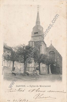 Carte postale ancienne Église de Montmirail — Montmirail (Sarthe)