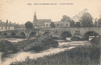 Carte postale ancienne Pont de Gennes — Montfort-le-Gesnois (Sarthe)