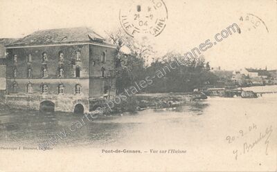 Carte postale ancienne Pont de Gennes — Montfort-le-Gesnois (Sarthe)