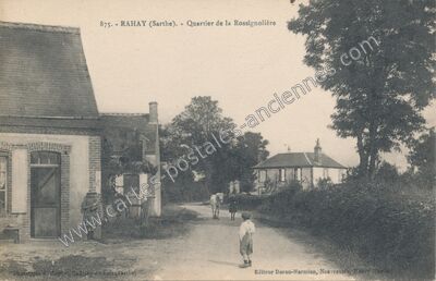 Carte postale ancienne Quartier de la Rossignolière — Rahay (Sarthe)