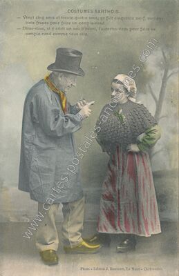 Carte postale ancienne Costumes Sarthois — Non Localisée (Sarthe)