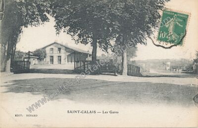 Carte postale ancienne Les Gares — Saint-Calais (Sarthe)