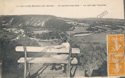 Carte postale ancienne Les Alpes Mancelles - Le coin des Touristes — Saint-Léonard-des-Bois (Sarthe)