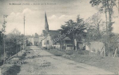 Carte postale ancienne Arrivée par le Boulevard — Saint-Maixent (Sarthe)
