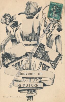 Carte postale ancienne Souvenir — Saint-Maixent (Sarthe)