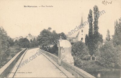 Carte postale ancienne Vue Partielle — Saint-Marceau (Sarthe)