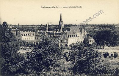 Carte postale ancienne Abbaye Sainte-Cécile — Solesmes (Sarthe)
