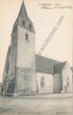 Carte postale ancienne Eglise — Teloché (Sarthe)