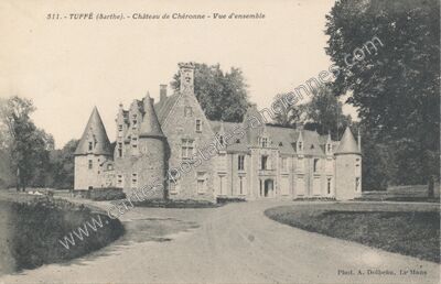 Carte postale ancienne Château de Chéronne - Vue d'ensemble — Tuffe (Sarthe)