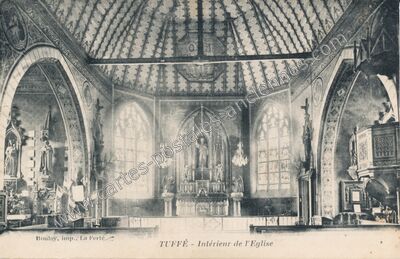 Carte postale ancienne Intérieur de l'Eglise — Tuffe (Sarthe)