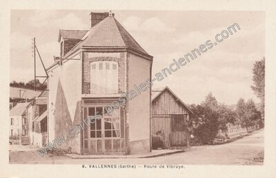 Carte postale ancienne Route de Vibraye — Valennes (Sarthe)