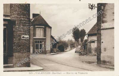 Carte postale ancienne Route de Vibraye — Valennes (Sarthe)