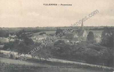 Carte postale ancienne Panorama — Valennes (Sarthe)