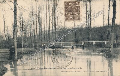 Carte postale ancienne La Braye à Courgardy — Valennes (Sarthe)