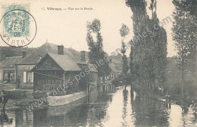 Carte postale ancienne Vue sur la Braye — Vibraye (Sarthe)
