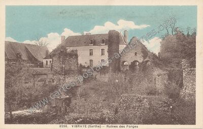 Carte postale ancienne Ruines des Forges — Vibraye (Sarthe)
