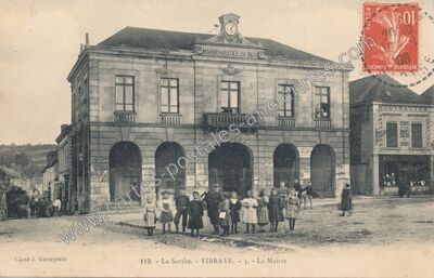 Carte postale ancienne La Mairie — Vibraye (Sarthe)