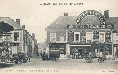 Carte postale ancienne Circuit de la Sarthe 1906 — Vibraye (Sarthe)