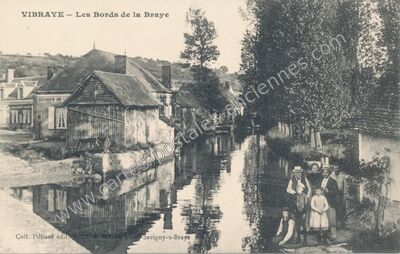 Carte postale ancienne Les Bords de la Braye — Vibraye (Sarthe)