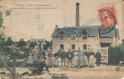 Carte postale ancienne Usine "La Laborieuse" - Fabrique de Manches pour Parapluies et Ombrelles — Vibraye (Sarthe)
