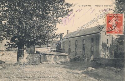 Carte postale ancienne Moulin Chevet — Vibraye (Sarthe)