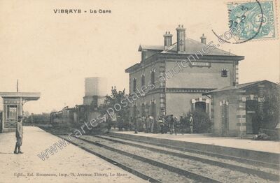 Carte postale ancienne La Gare — Vibraye (Sarthe)