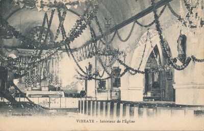 Carte postale ancienne Intérieur de l'Église — Vibraye (Sarthe)
