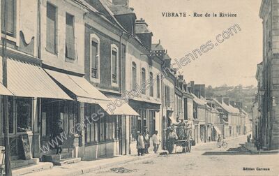 Carte postale ancienne Rue de la Rivière — Vibraye (Sarthe)