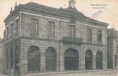 Carte postale ancienne Hôtel de Ville — Vibraye (Sarthe)