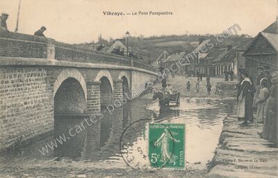 Carte postale ancienne Le Pont Perspective — Vibraye (Sarthe)