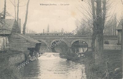 Carte postale ancienne Un Lavoir — Vibraye (Sarthe)