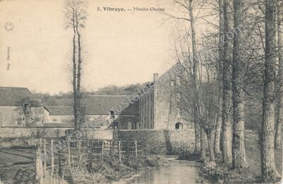 Carte postale ancienne Moulin Chevet — Vibraye (Sarthe)
