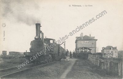 Carte postale ancienne La Gare — Vibraye (Sarthe)