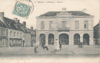 Carte postale ancienne Mairie — Vibraye (Sarthe)