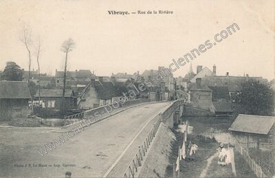 Carte postale ancienne Rue de la Rivière — Vibraye (Sarthe)