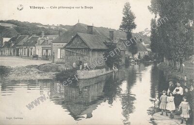 Carte postale ancienne Coin pittoresque sur la Braye — Vibraye (Sarthe)