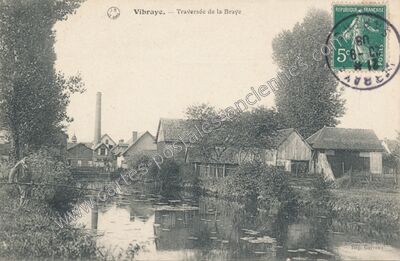 Carte postale ancienne Traversée de la Braye — Vibraye (Sarthe)