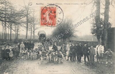 Carte postale ancienne Forêt de Vibraye. - Chasse à Courre — Vibraye (Sarthe)