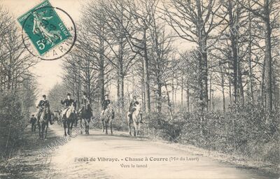 Carte postale ancienne Forêt de Vibraye. - Chasse à Courre — Vibraye (Sarthe)