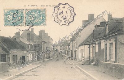 Carte postale ancienne Rue de la Rivière — Vibraye (Sarthe)
