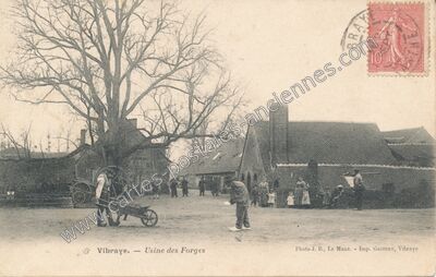 Carte postale ancienne Usine des Forges — Vibraye (Sarthe)