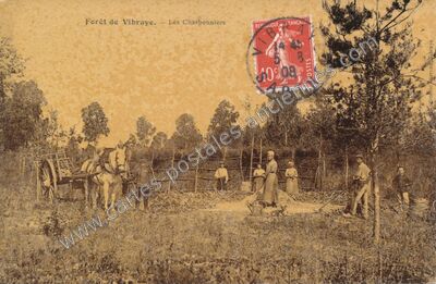 Carte postale ancienne Forêt de Vibraye. - Les Charbonniers — Vibraye (Sarthe)