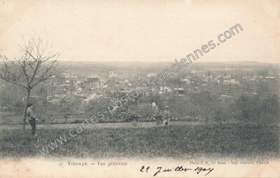 Carte postale ancienne Vue générale — Vibraye (Sarthe)