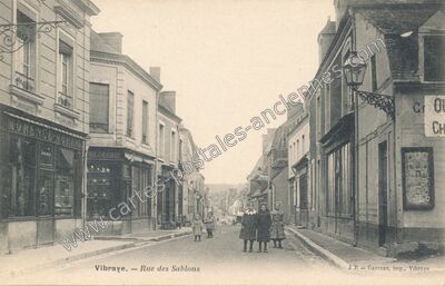 Carte postale ancienne Rue des Sablons — Vibraye (Sarthe)