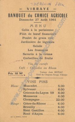 Carte postale ancienne BANQUET du COMICE AGRICOLE — Vibraye (Sarthe)